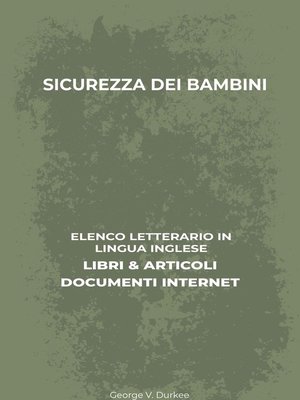 cover image of Sicurezza Dei Bambini